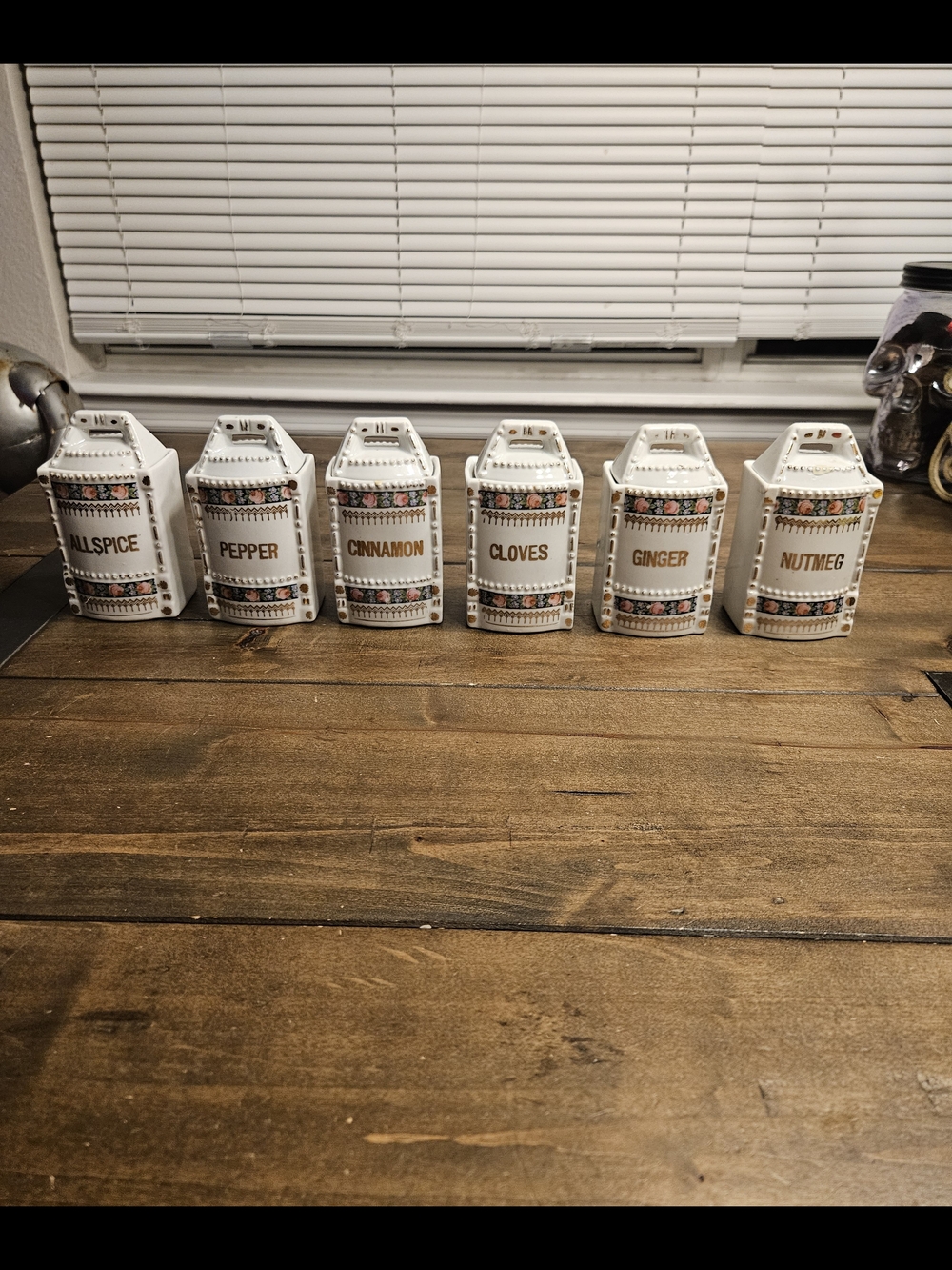 1930's White Block Porcelain Spice Jars *Anthropologie Home Lovers*